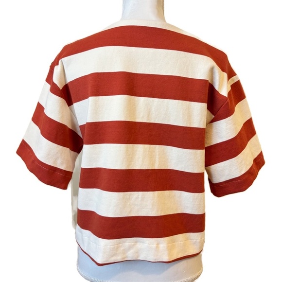 Anthropologie Sunday in Brooklyn Structured Boxy Tee Top Striped Medium - Picture 7 of 14